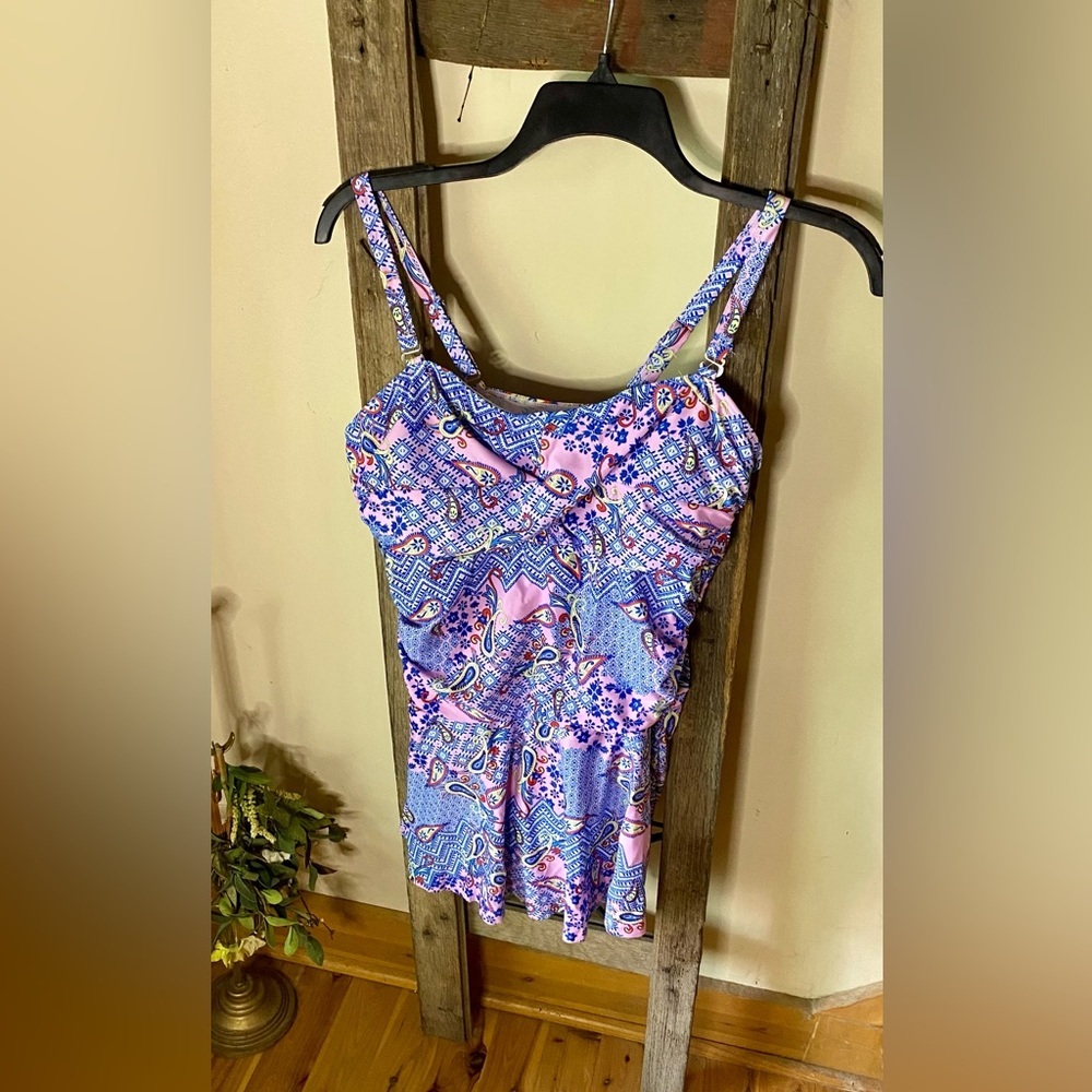 🏝️Multicolored One Piece Swim Dress🏝️ NIP